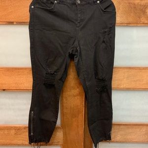 Torrid Premium Black Distressed Jeans Size 18 R